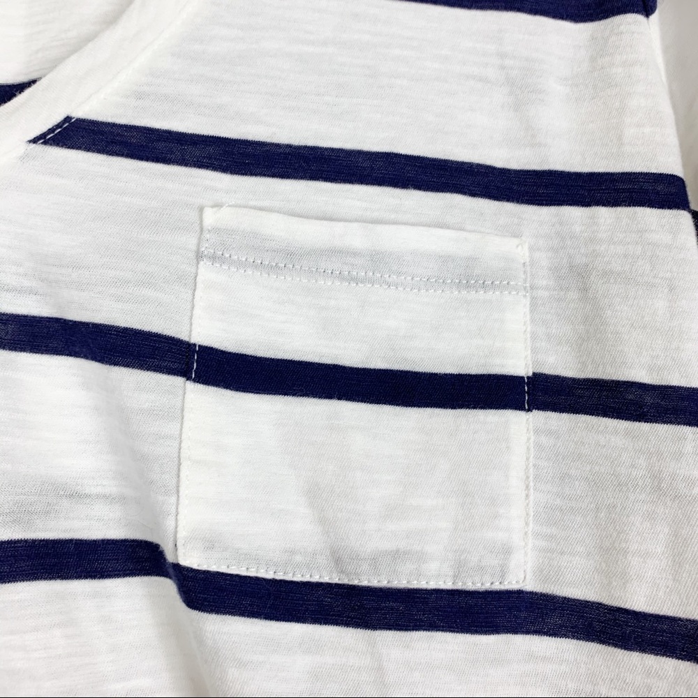 MADEWELL Navy & White Striped Top Size L - Picture 4 of 6